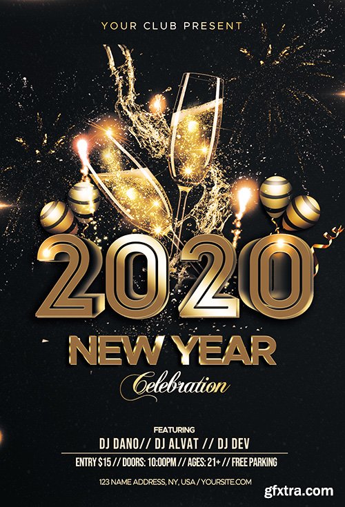 New year celebration party flyer design