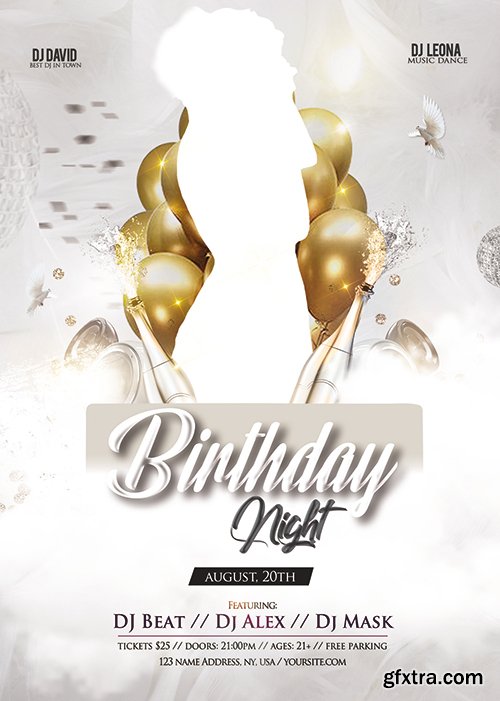 Creative birthday party flyer template