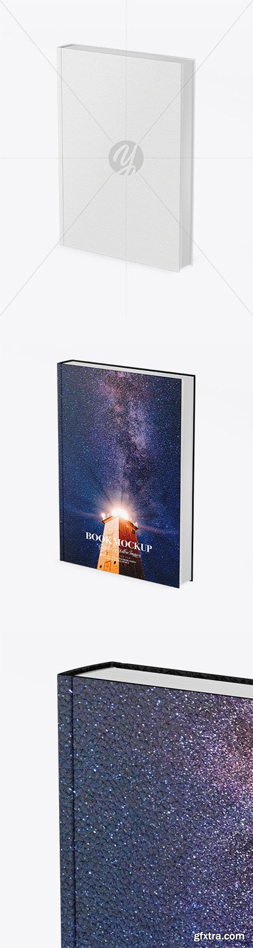 Book w/ Leather Cover Mockup - Half Side View 51008