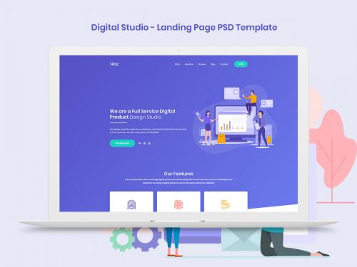 Digital Studio Landing Page PSD Template - digital-studio-landing-page-psd-template