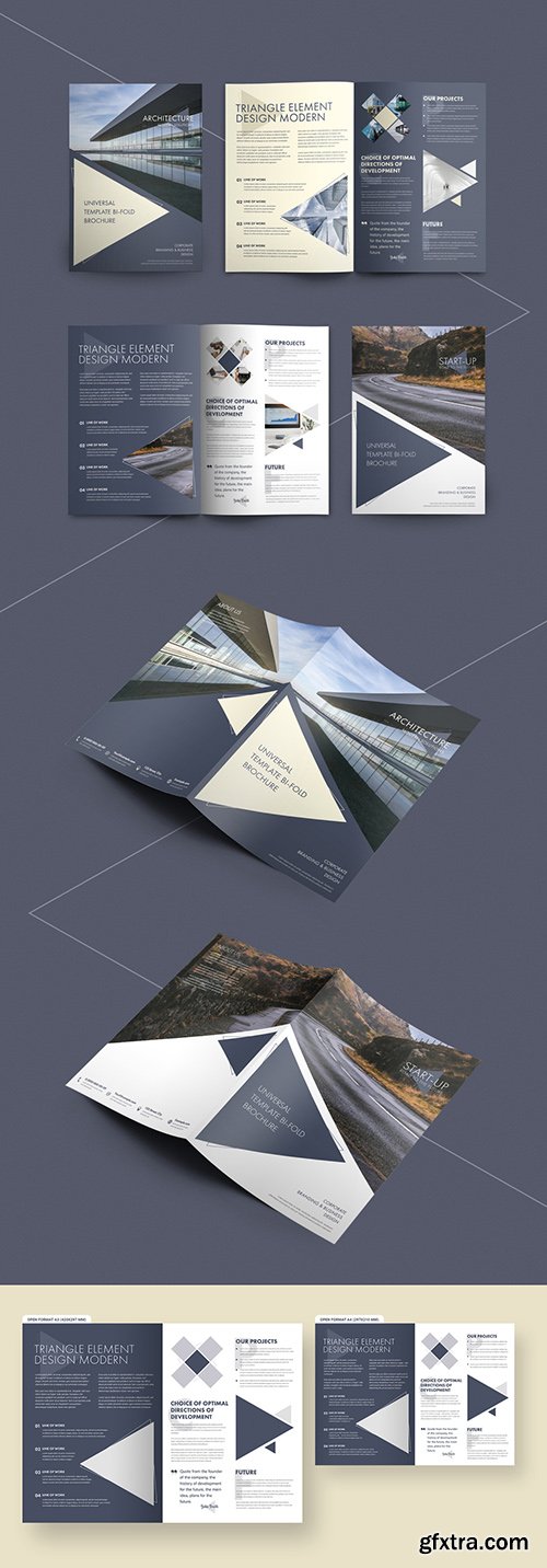 Bifold Brochure Layout with Triangular Elements 223750765 Bifold Brochure Layout with Triangular Elements 223750765