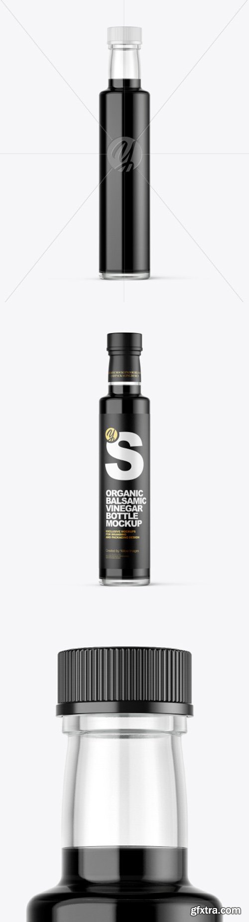 Clear Glass Balsamic Vinegar Bottle Mockup 51101 Clear Glass Balsamic Vinegar Bottle Mockup 51101