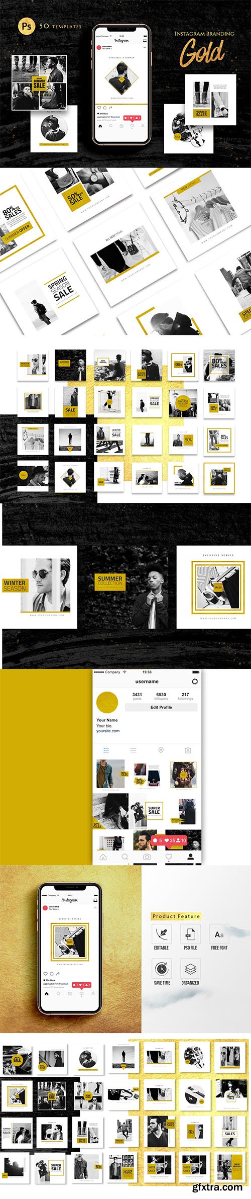 Instagram Branding Gold Template
