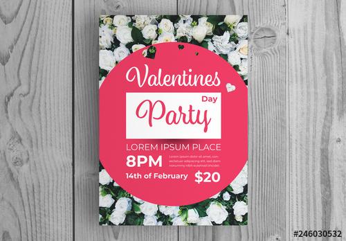 Valentine's Day Party Invitation Layout - 246030532 - 246030532
