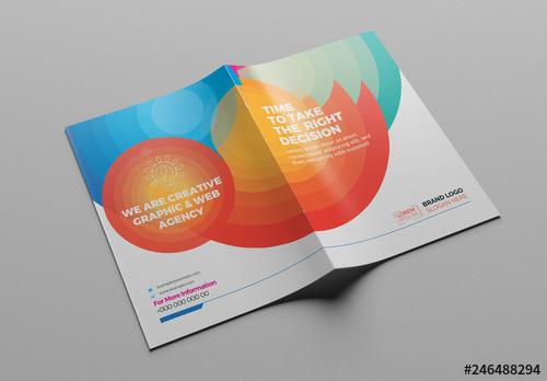 Brochure Layout with Circular Gradient Elements - 246488294 - 246488294