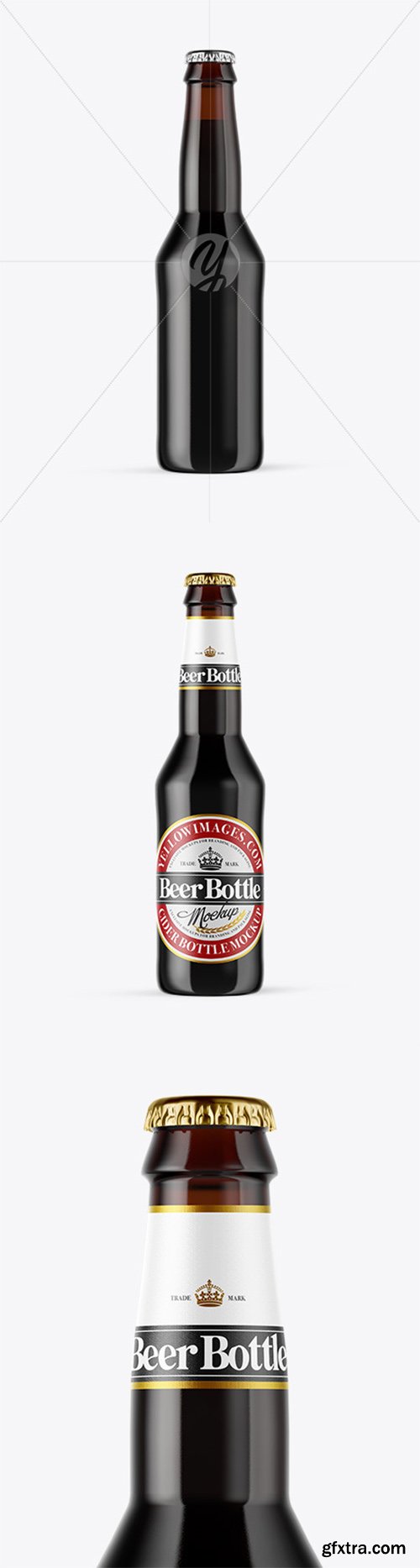 Amber Glass Dark Beer Bottle Mockup 52124 Amber Glass Dark Beer Bottle Mockup 52124