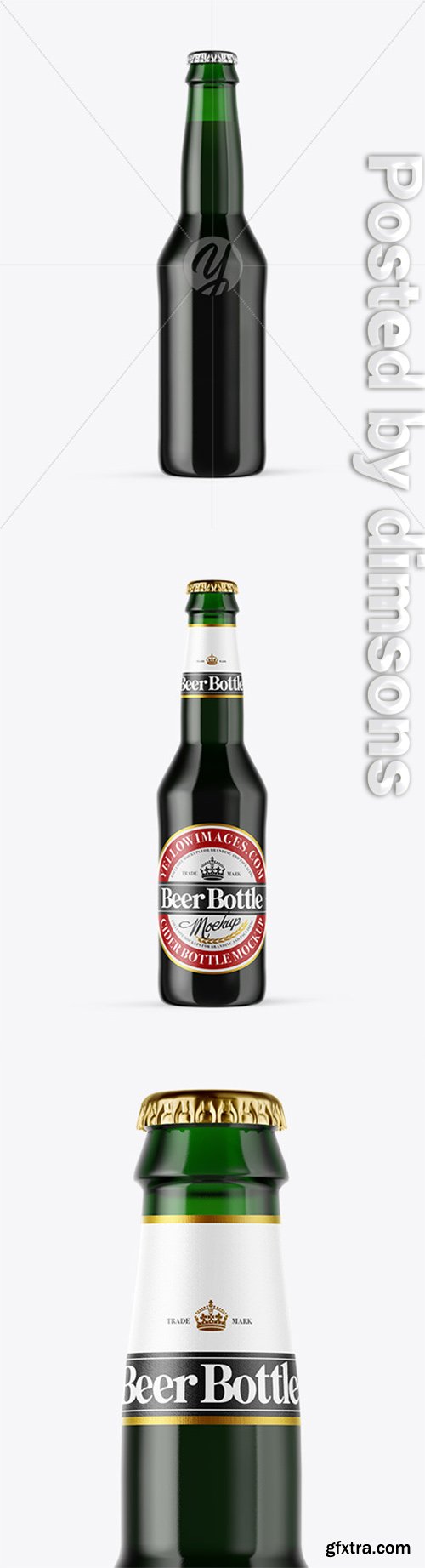 Green Glass Dark Beer Bottle Mockup 52081 Green Glass Dark Beer Bottle Mockup 52081
