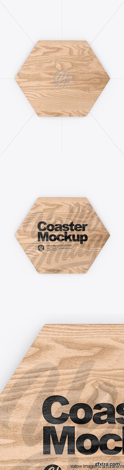 Wooden Beverage Coaster Mockup 52118