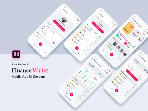 Finance Wallet Mobile App Ui Kit Light Version (XD) - finance-wallet-mobile-app-ui-kit-light-version-xd