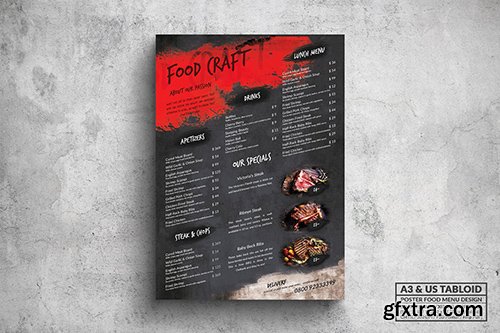 Disorted Vintage Poster Menu - A3 & US Tabloid