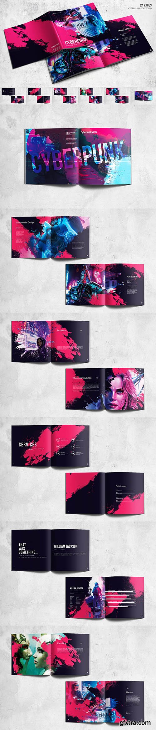 Square Cyberpunk Bifold Portfolio