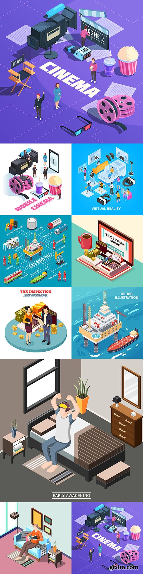 Isometrics flat business technology and people design 12