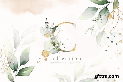 CM - Watercolor &amp; Gold Leaves Collection - 3349153
