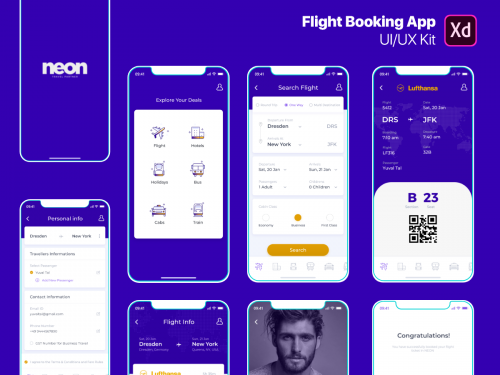 Flight Booking App - UI/UX Kit - flight-booking-app-ui-ux-kit