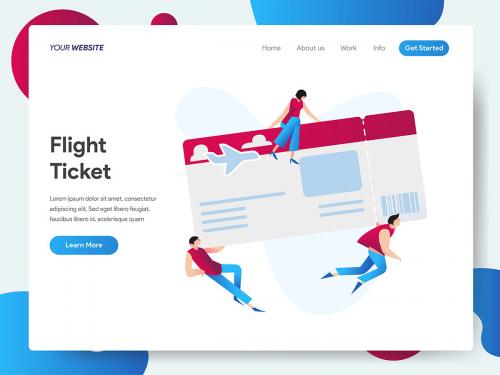 Flight Ticket Illustration Concept - flight-ticket-illustration-concept