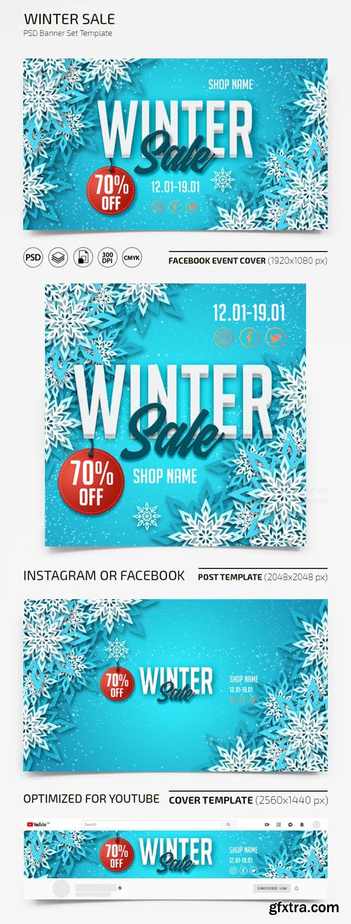 Winter Sale Banners PSD Templates Winter Sale Banners PSD Templates