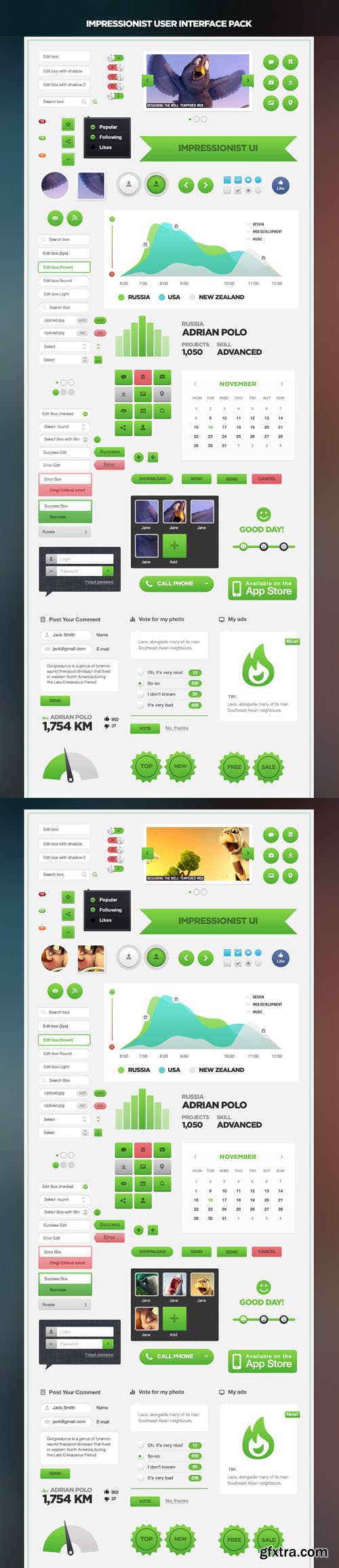Impressionist UI Pack in PSD Impressionist UI Pack in PSD