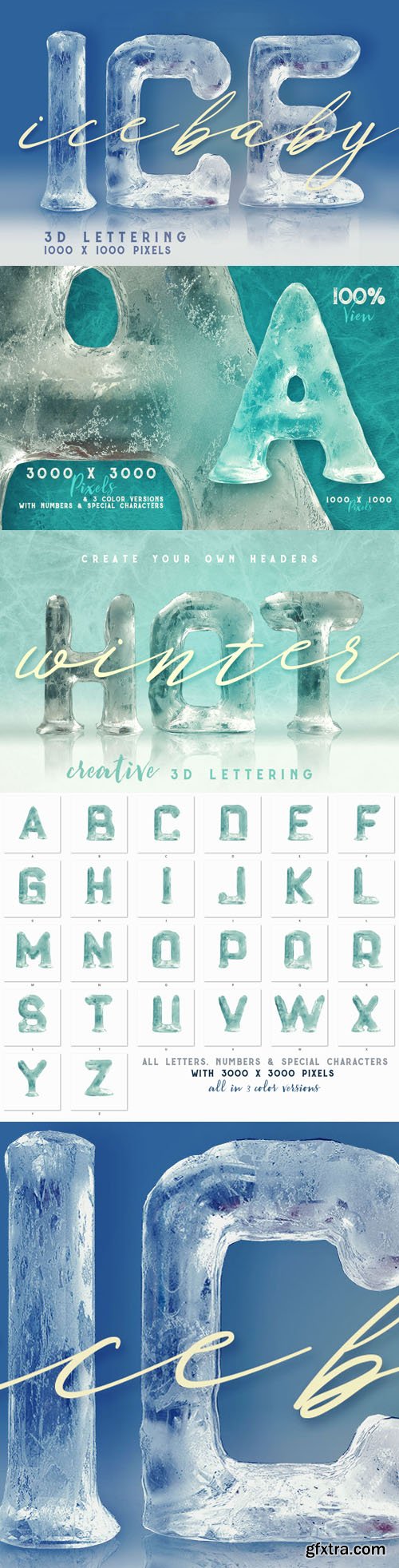 Ice Baby 3D Lettering Renders A-Z Ice Baby 3D Lettering Renders A-Z