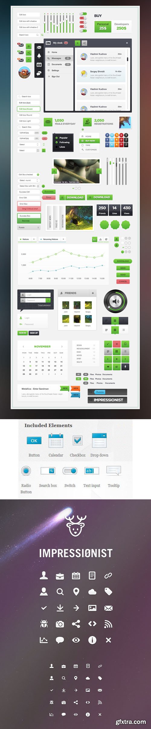 Impressionist UI Pack in PSD Impressionist UI Pack in PSD