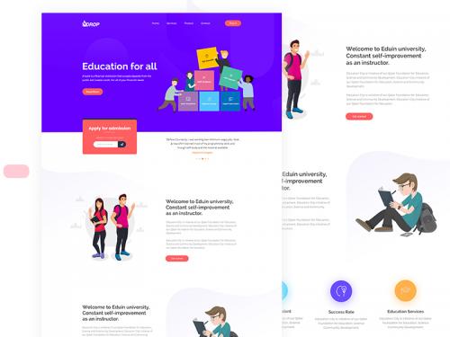 Education PSD Template. - free-education-psd-template