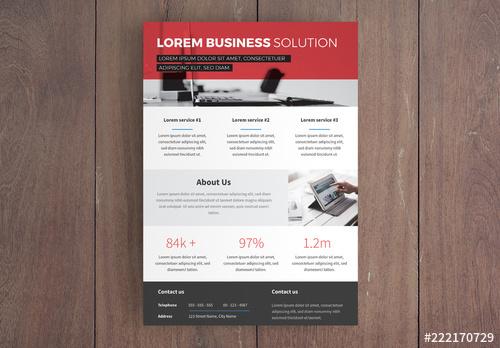 Business Flyer Layout with Red Overlay - 222170729 - 222170729