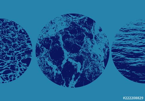 Set di sovrapposizioni texture d'acqua circolari - 222208829 - 222208829