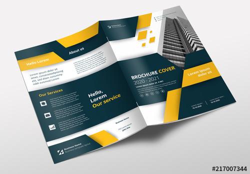 Brochure Layout with Yellow and Gray Accents - 217007344 - 217007344