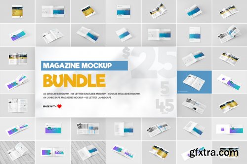 CreativeMarket - Magazine Mock-Ups Bundle 1429300
