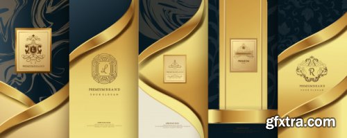 Luxury Logo Gold Packaging Design Vector Set