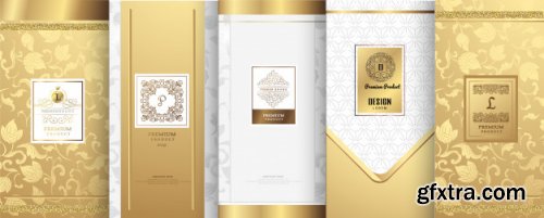 Luxury Logo Gold Packaging Design Vector Set