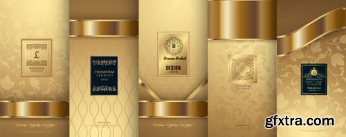 Luxury Logo Gold Packaging Design Vector Set