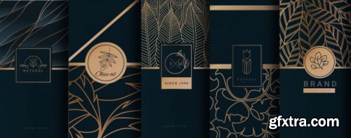 Luxury Logo Gold Packaging Design Vector Set