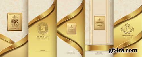 Luxury Logo Gold Packaging Design Vector Set