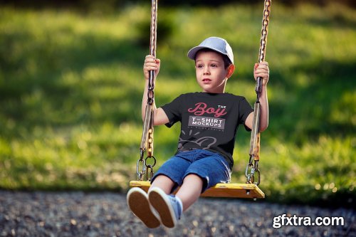 CreativeMarket - Boy T-Shirt Mock-Up Set 4345126