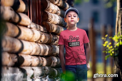 CreativeMarket - Boy T-Shirt Mock-Up Set 4345126