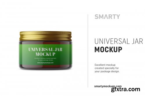 CreativeMarket - Amber small jar mockup 4358242