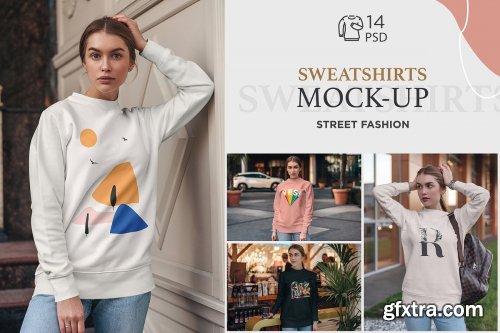 CreativeMarket - Sweatshirt Mock-Up Street Fashion 4347074