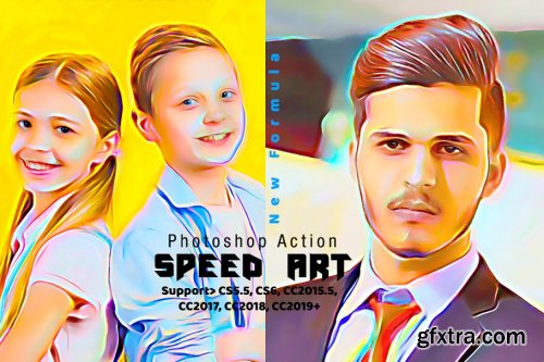 CreativeMarket - Speed Paint Photoshop Action 4286019