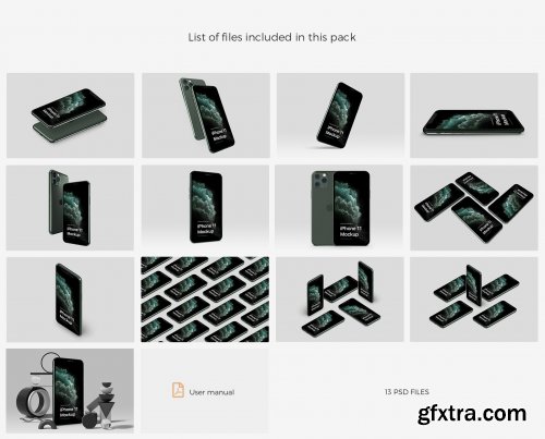 CreativeMarket - iPhone 11 Pro Max Mockup Kit 4299410