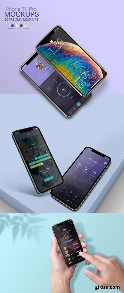 iPhone 11 Pro Display Mockups Vol. 02