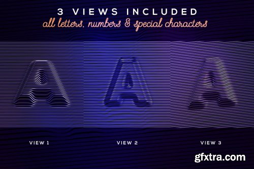 CreativeMarket - Embossed Lines 3D Lerttering 3850501