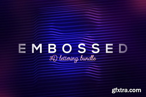 CreativeMarket - Embossed Lines 3D Lerttering 3850501