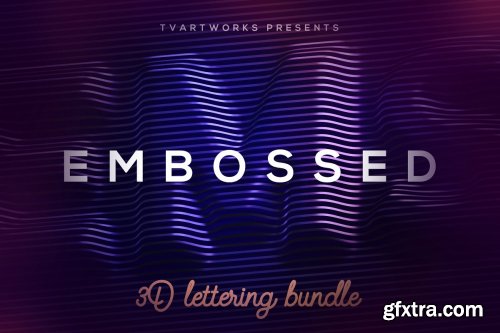 CreativeMarket - Embossed Lines 3D Lerttering 3850501