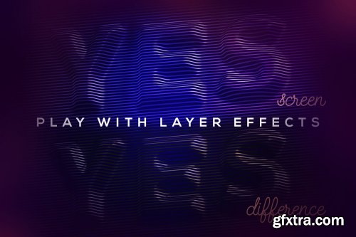 CreativeMarket - Embossed Lines 3D Lerttering 3850501