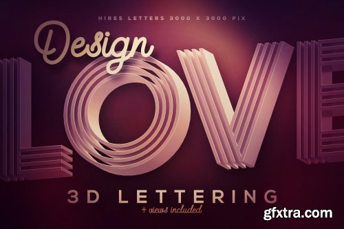 CreativeMarket - Modern Lines 3D Lerttering 3858571