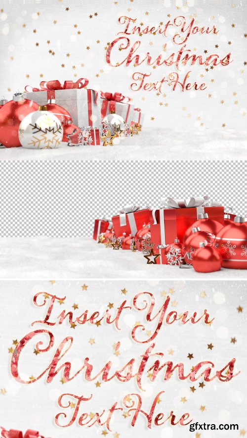 Christmas Card Mockup with Ornaments