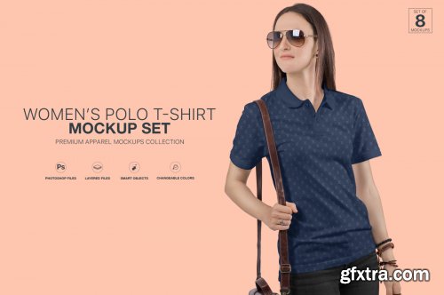 Women's Polo T-Shirt Mockup Set