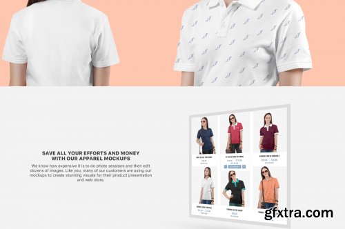 Women's Polo T-Shirt Mockup Set