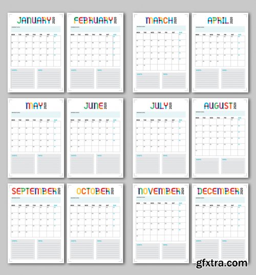 Annual Calendar Planner Layout