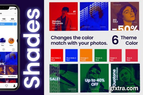 Shades Post + Story Social Media Template
